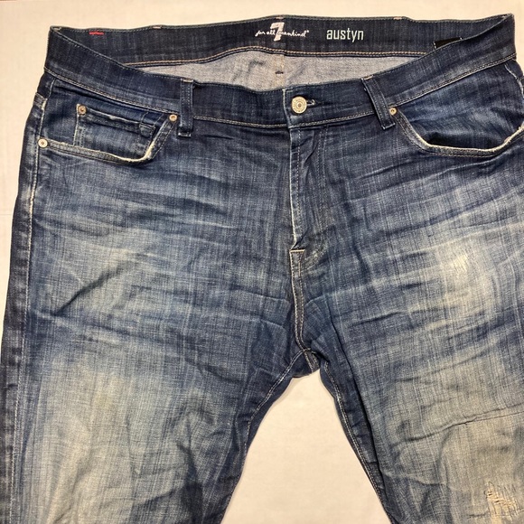 NWOT 7 for all Mankind Austyn Men Jeans with patchwork size 38 - Picture 7 of 10